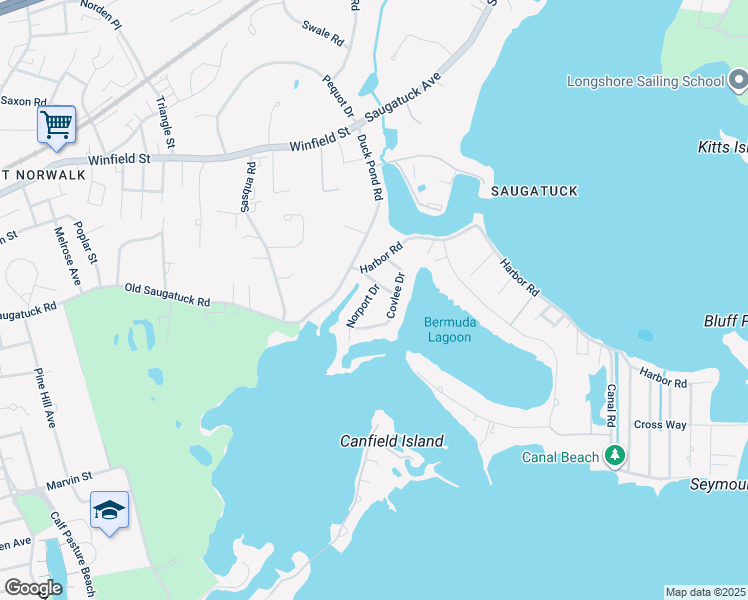 map of restaurants, bars, coffee shops, grocery stores, and more near 3 Norport Drive in Norwalk