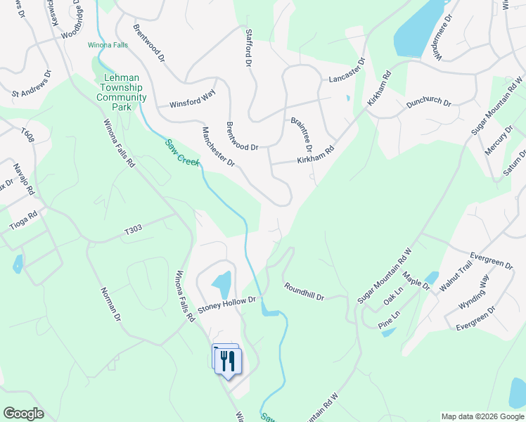 map of restaurants, bars, coffee shops, grocery stores, and more near Stoney Hollow Drive in Pike County