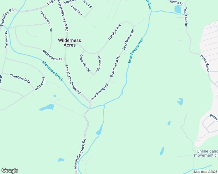 map of restaurants, bars, coffee shops, grocery stores, and more near 3138 Bear Swamp Road in East Stroudsburg