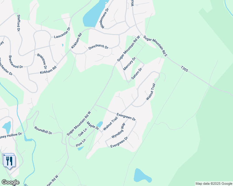 map of restaurants, bars, coffee shops, grocery stores, and more near 3126 Long Court in Bushkill