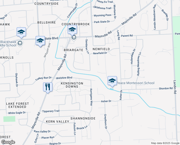 map of restaurants, bars, coffee shops, grocery stores, and more near 8012 Woodcreek Lane in Fort Wayne