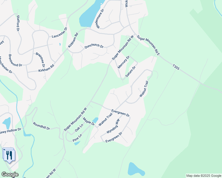 map of restaurants, bars, coffee shops, grocery stores, and more near 3126 Long Court in Bushkill