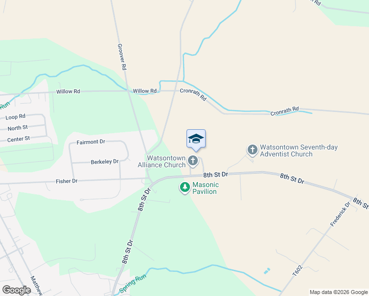 map of restaurants, bars, coffee shops, grocery stores, and more near in Watsontown