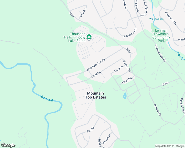 map of restaurants, bars, coffee shops, grocery stores, and more near Carol Road in East Stroudsburg