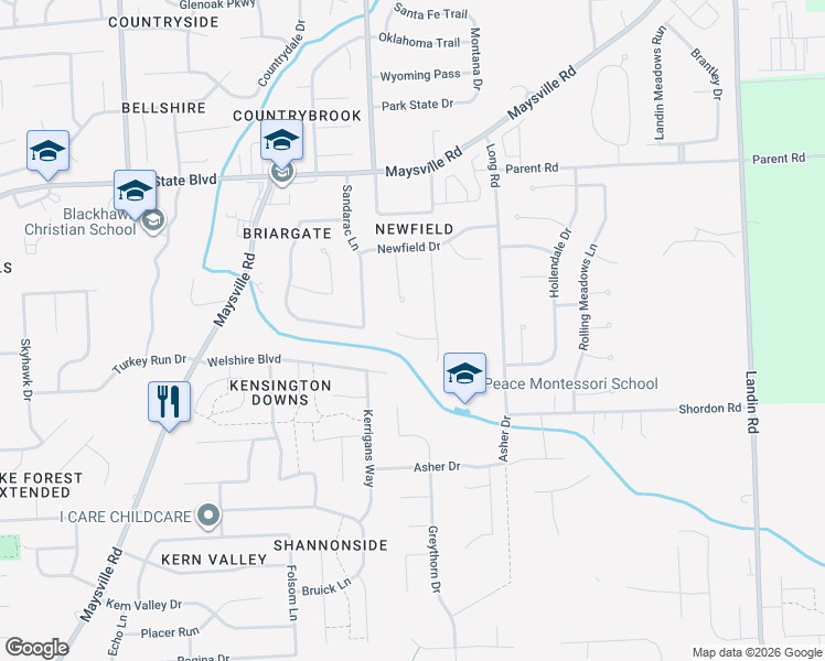 map of restaurants, bars, coffee shops, grocery stores, and more near 8212 Roxboro Court in Fort Wayne