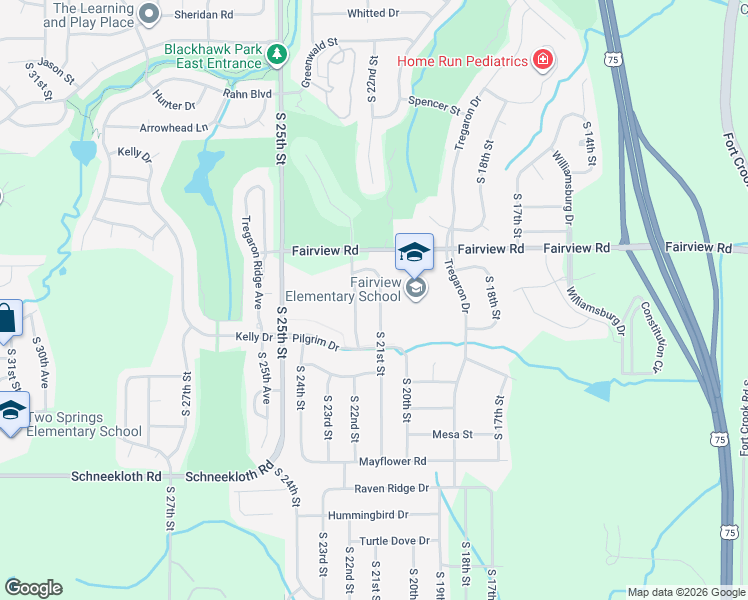 map of restaurants, bars, coffee shops, grocery stores, and more near 14210 South 21st Street in Bellevue