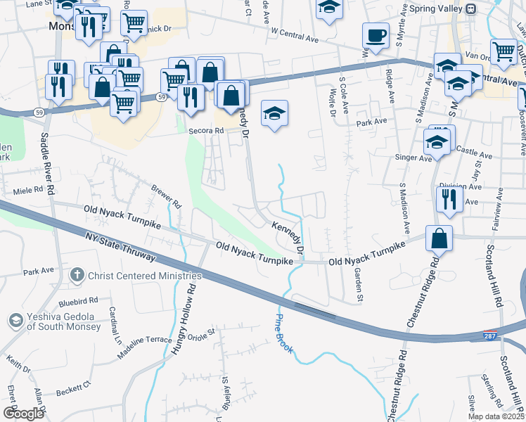 map of restaurants, bars, coffee shops, grocery stores, and more near 91 Heitman Drive in Spring Valley