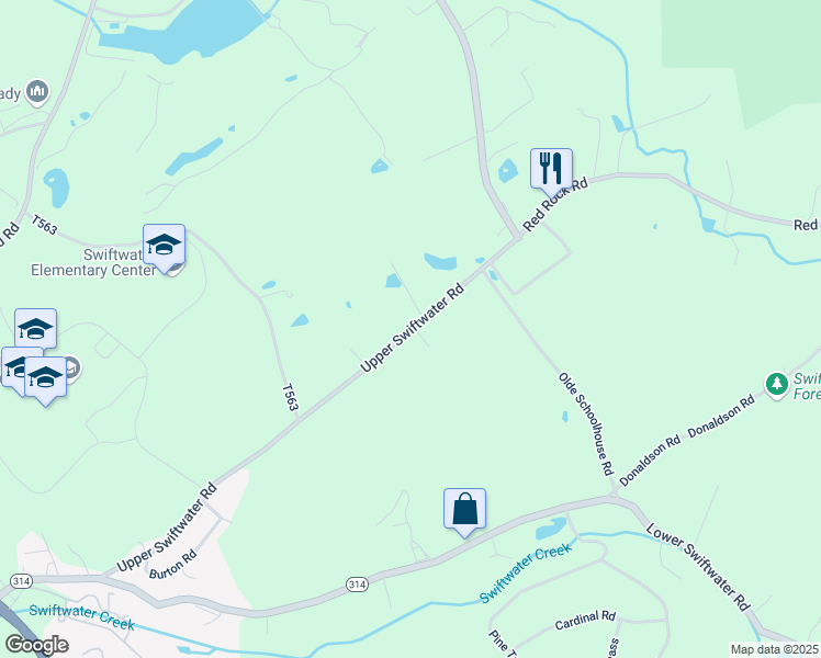 map of restaurants, bars, coffee shops, grocery stores, and more near 3 Upper Swiftwater Road in Cresco