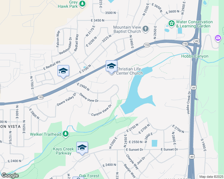 map of restaurants, bars, coffee shops, grocery stores, and more near 2324 East 2900 North in Layton