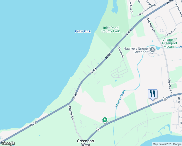 map of restaurants, bars, coffee shops, grocery stores, and more near 62675 County Road 48 in Greenport