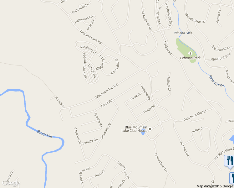 map of restaurants, bars, coffee shops, grocery stores, and more near 148 Carol Road in East Stroudsburg