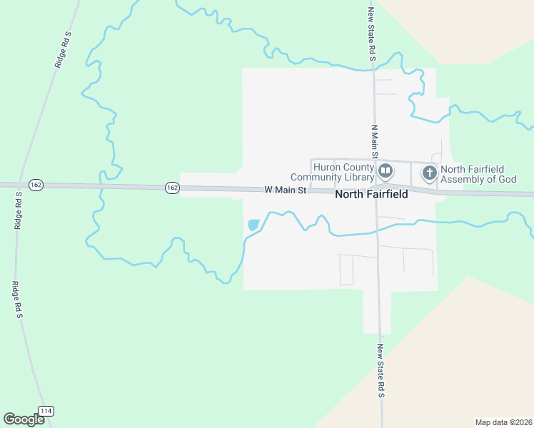 map of restaurants, bars, coffee shops, grocery stores, and more near 215 West Main Street in North Fairfield