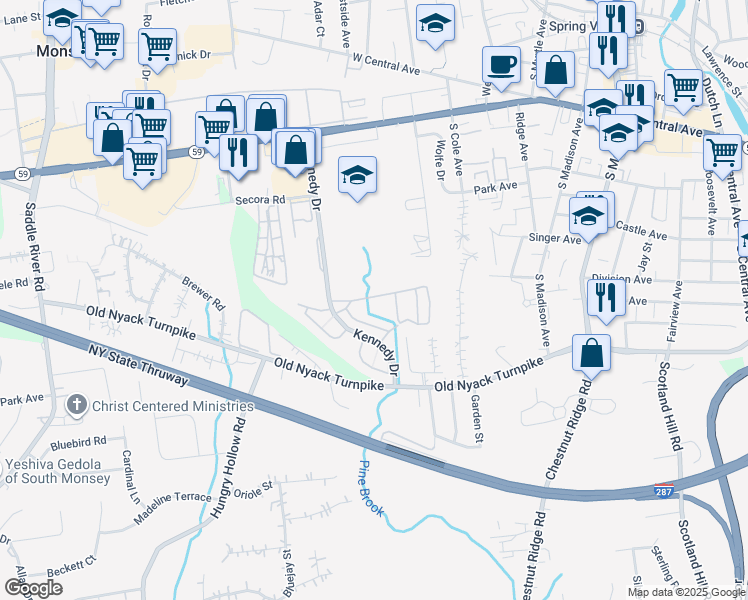 map of restaurants, bars, coffee shops, grocery stores, and more near 72 Heitman Drive in Spring Valley