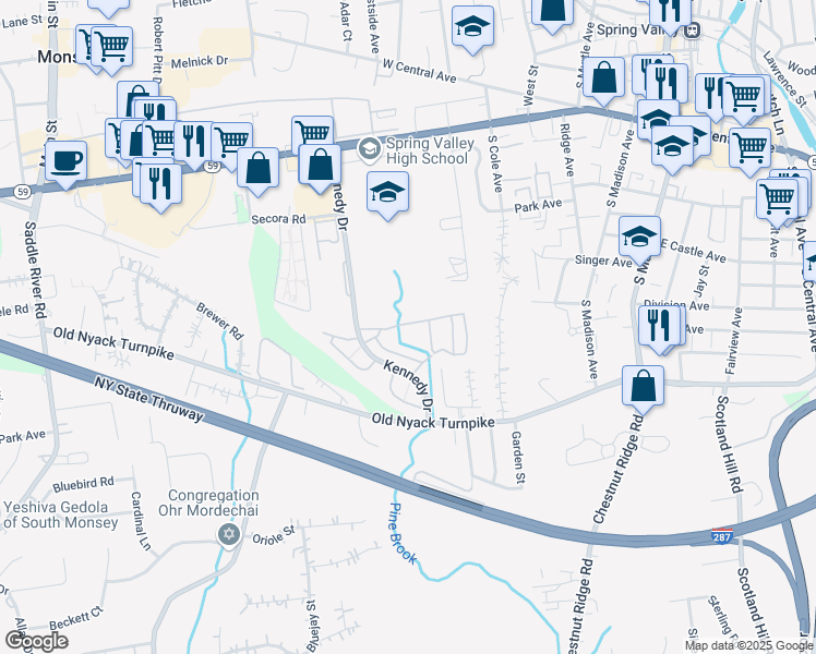 map of restaurants, bars, coffee shops, grocery stores, and more near 63 Heitman Drive in Spring Valley