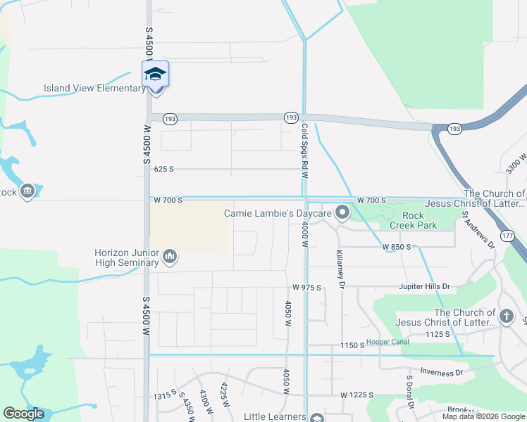 map of restaurants, bars, coffee shops, grocery stores, and more near 4001-4499 West 700 South in West Point