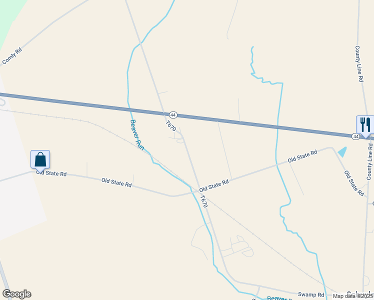 map of restaurants, bars, coffee shops, grocery stores, and more near Beaver Run Road in Northumberland County