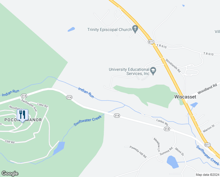 map of restaurants, bars, coffee shops, grocery stores, and more near 7 Wiscasset Road in Swiftwater