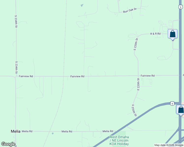 map of restaurants, bars, coffee shops, grocery stores, and more near 22501 Fairview Road in Gretna