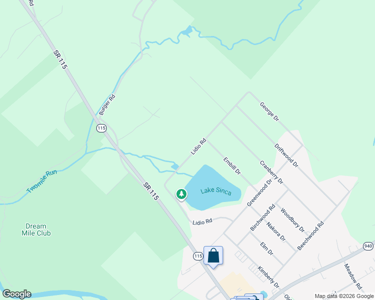 map of restaurants, bars, coffee shops, grocery stores, and more near Lidio Road in Monroe County