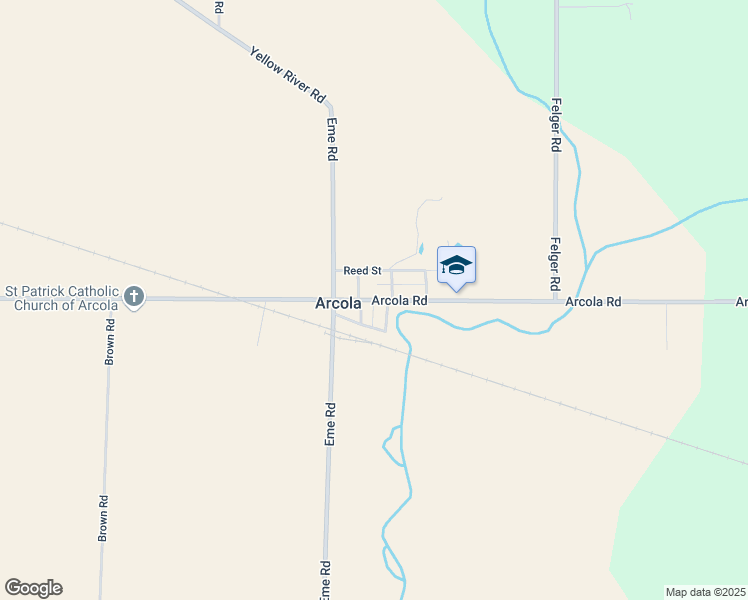 map of restaurants, bars, coffee shops, grocery stores, and more near Arcola Road in Arcola
