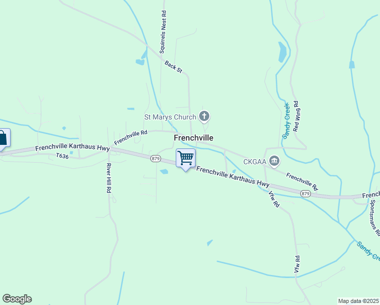 map of restaurants, bars, coffee shops, grocery stores, and more near in Frenchville