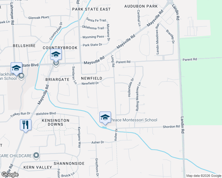map of restaurants, bars, coffee shops, grocery stores, and more near 8427 Harwick Court in Fort Wayne