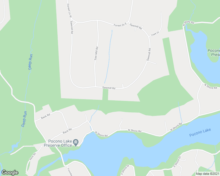 map of restaurants, bars, coffee shops, grocery stores, and more near Sawmill Road in Monroe County