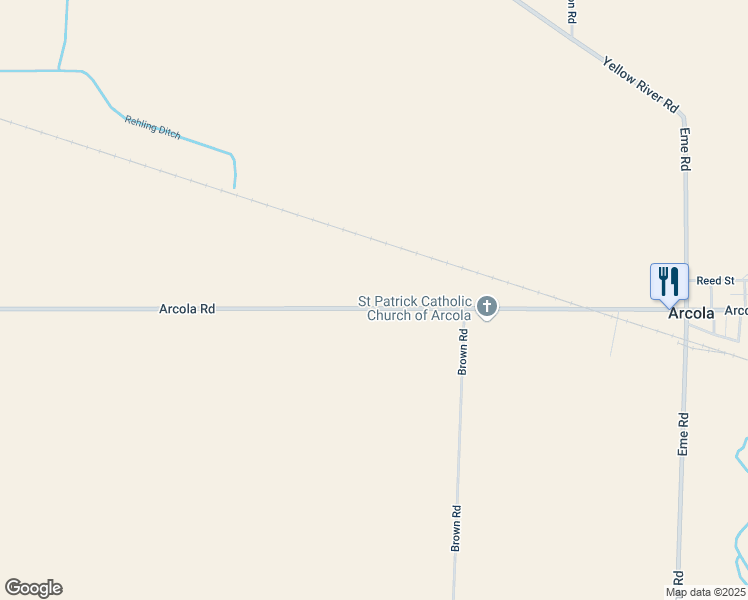 map of restaurants, bars, coffee shops, grocery stores, and more near 12718 Arcola Road in Fort Wayne
