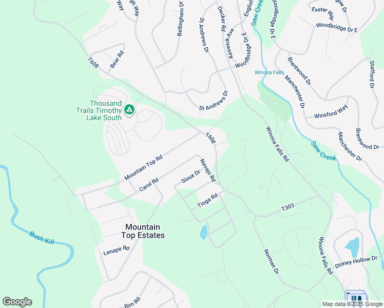 map of restaurants, bars, coffee shops, grocery stores, and more near 107 Carol Road in East Stroudsburg