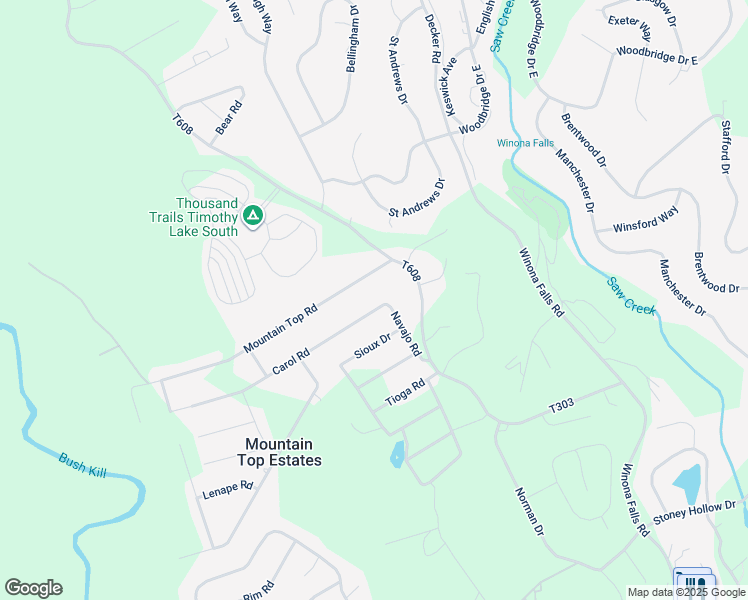 map of restaurants, bars, coffee shops, grocery stores, and more near 107 Carol Road in East Stroudsburg