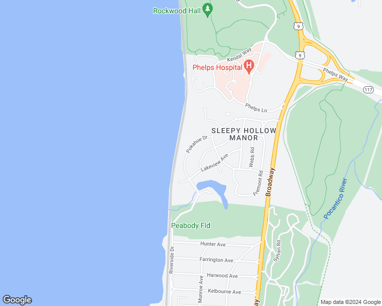 map of restaurants, bars, coffee shops, grocery stores, and more near 14 Pokahoe Drive in Sleepy Hollow