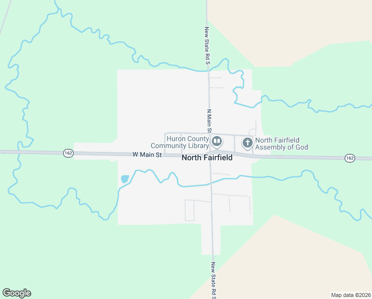 map of restaurants, bars, coffee shops, grocery stores, and more near 3 East 1st Street in North Fairfield