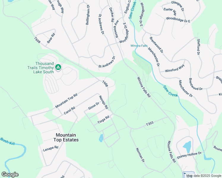 map of restaurants, bars, coffee shops, grocery stores, and more near 5106 Hillbrow Court South in East Stroudsburg