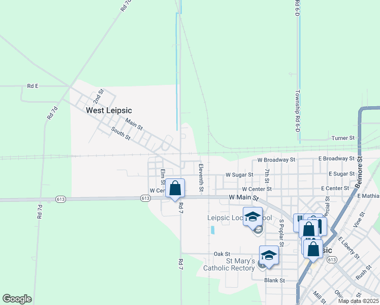 map of restaurants, bars, coffee shops, grocery stores, and more near in Leipsic