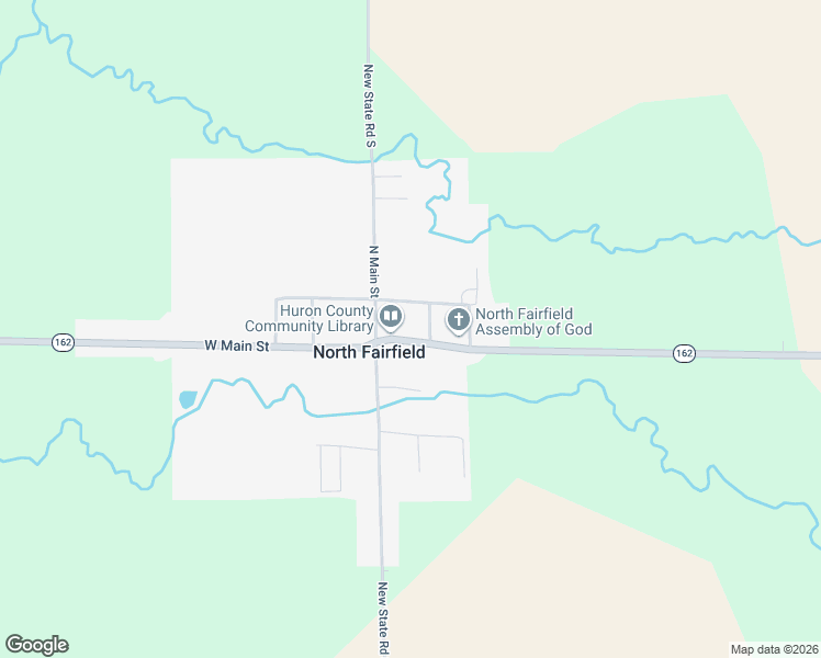 map of restaurants, bars, coffee shops, grocery stores, and more near 15 East Main Street in North Fairfield