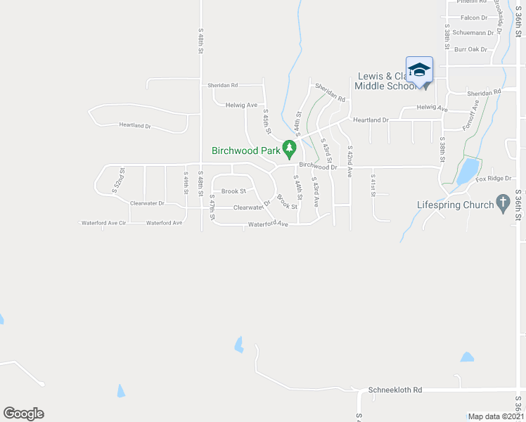 map of restaurants, bars, coffee shops, grocery stores, and more near 4503 Clearwater Drive in Papillion