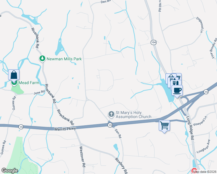 map of restaurants, bars, coffee shops, grocery stores, and more near 109 Hardesty Road in Stamford