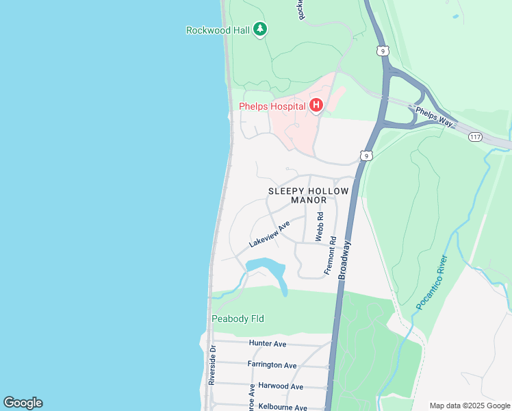map of restaurants, bars, coffee shops, grocery stores, and more near 24 Evergreen Way in Sleepy Hollow