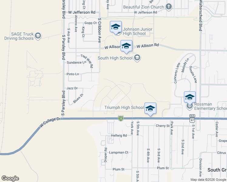 map of restaurants, bars, coffee shops, grocery stores, and more near 1501 Corral Place in Cheyenne