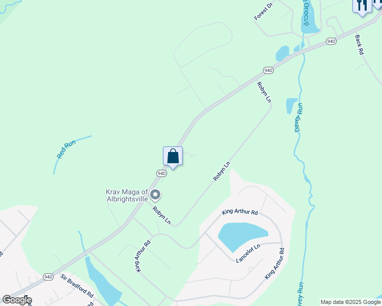 map of restaurants, bars, coffee shops, grocery stores, and more near 602 Pennsylvania 940 in Monroe County