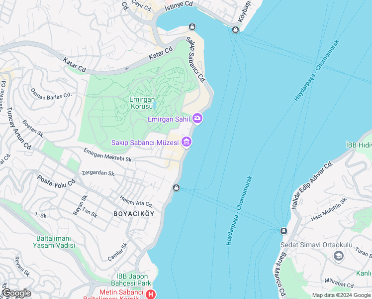map of restaurants, bars, coffee shops, grocery stores, and more near 42 Sakıp Sabancı Caddesi in Sarıyer