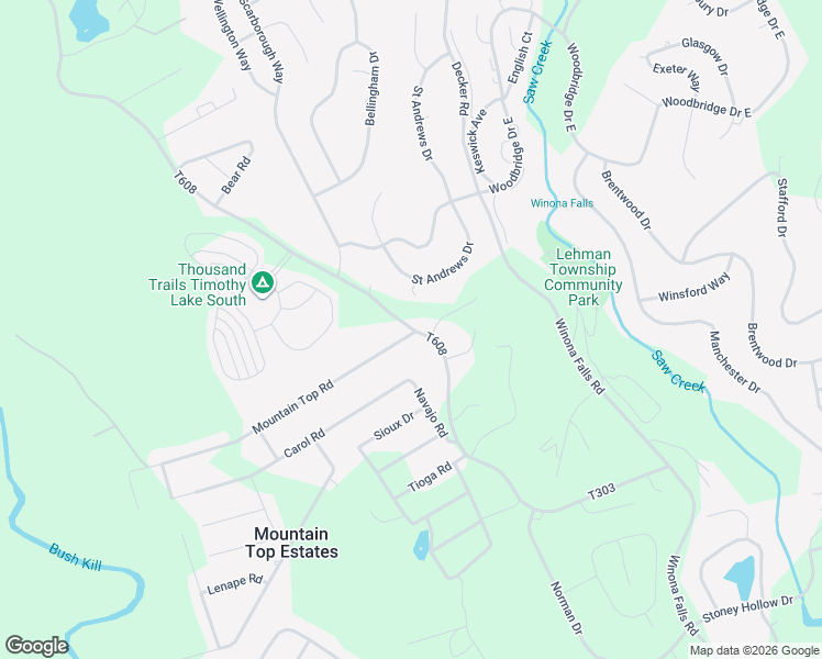 map of restaurants, bars, coffee shops, grocery stores, and more near Hillbrow Ct N in East Stroudsburg