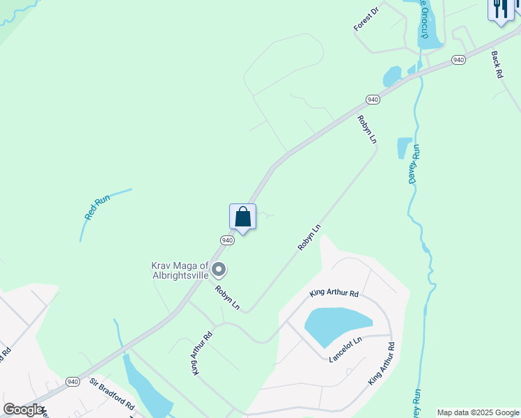 map of restaurants, bars, coffee shops, grocery stores, and more near 602 Pennsylvania 940 in Monroe County