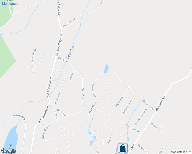 map of restaurants, bars, coffee shops, grocery stores, and more near 12221 Honeysuckle Drive in East Stroudsburg