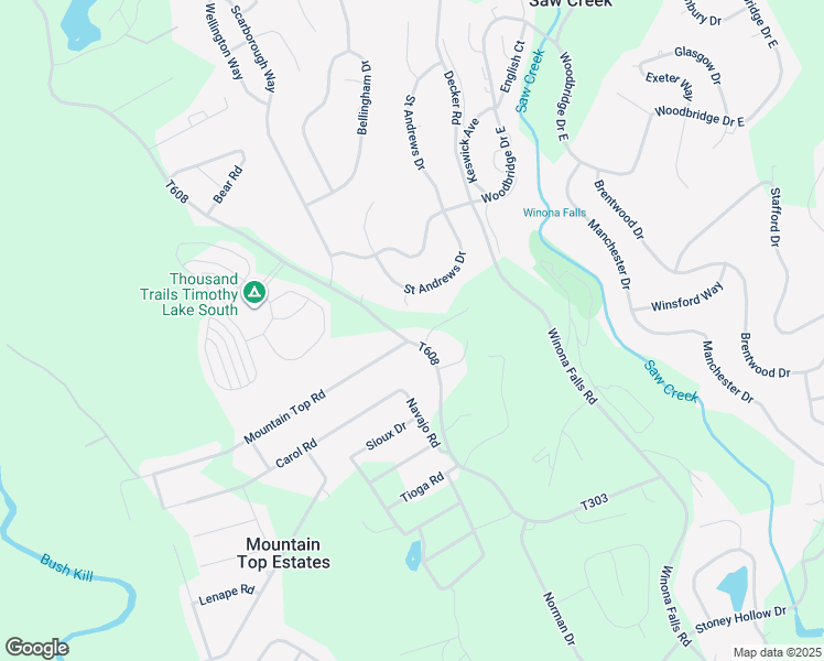 map of restaurants, bars, coffee shops, grocery stores, and more near Hillbrow Court North in East Stroudsburg