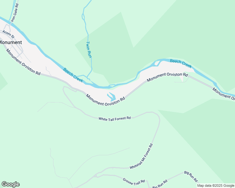 map of restaurants, bars, coffee shops, grocery stores, and more near 2154 Monument Orviston Road in Beech Creek