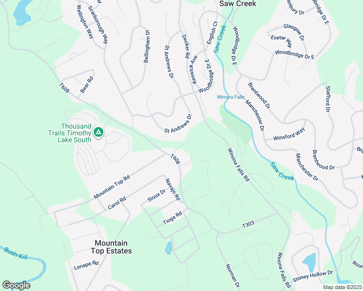 map of restaurants, bars, coffee shops, grocery stores, and more near Hillbrow Ct N in East Stroudsburg