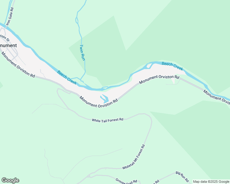 map of restaurants, bars, coffee shops, grocery stores, and more near 2154 Monument Orviston Road in Beech Creek