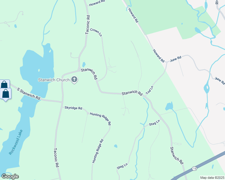 map of restaurants, bars, coffee shops, grocery stores, and more near 543 Stanwich Road in Greenwich