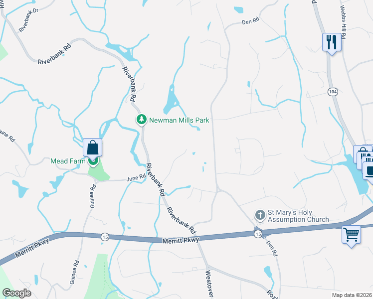 map of restaurants, bars, coffee shops, grocery stores, and more near 99 Fawnfield Rd in Stamford